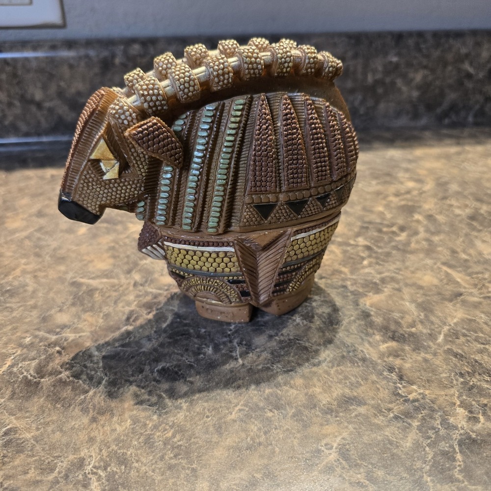 United Design‎ Corp UDC Ibex ? Covered Trinket Dish Resin Office Tribal 1999